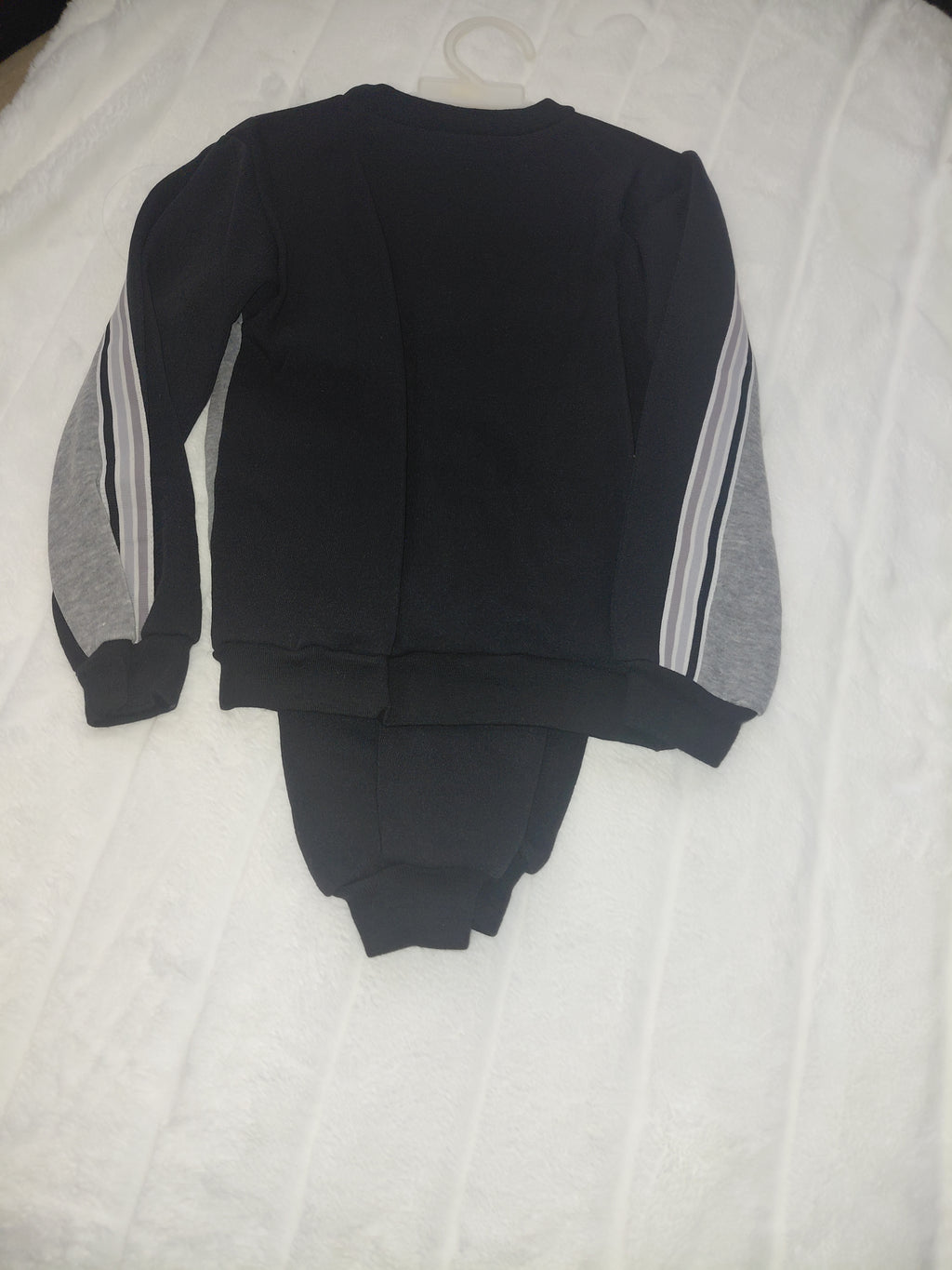 Alpha Apparel Boys Dark Blue & Gray Warmup Suit with Emblem