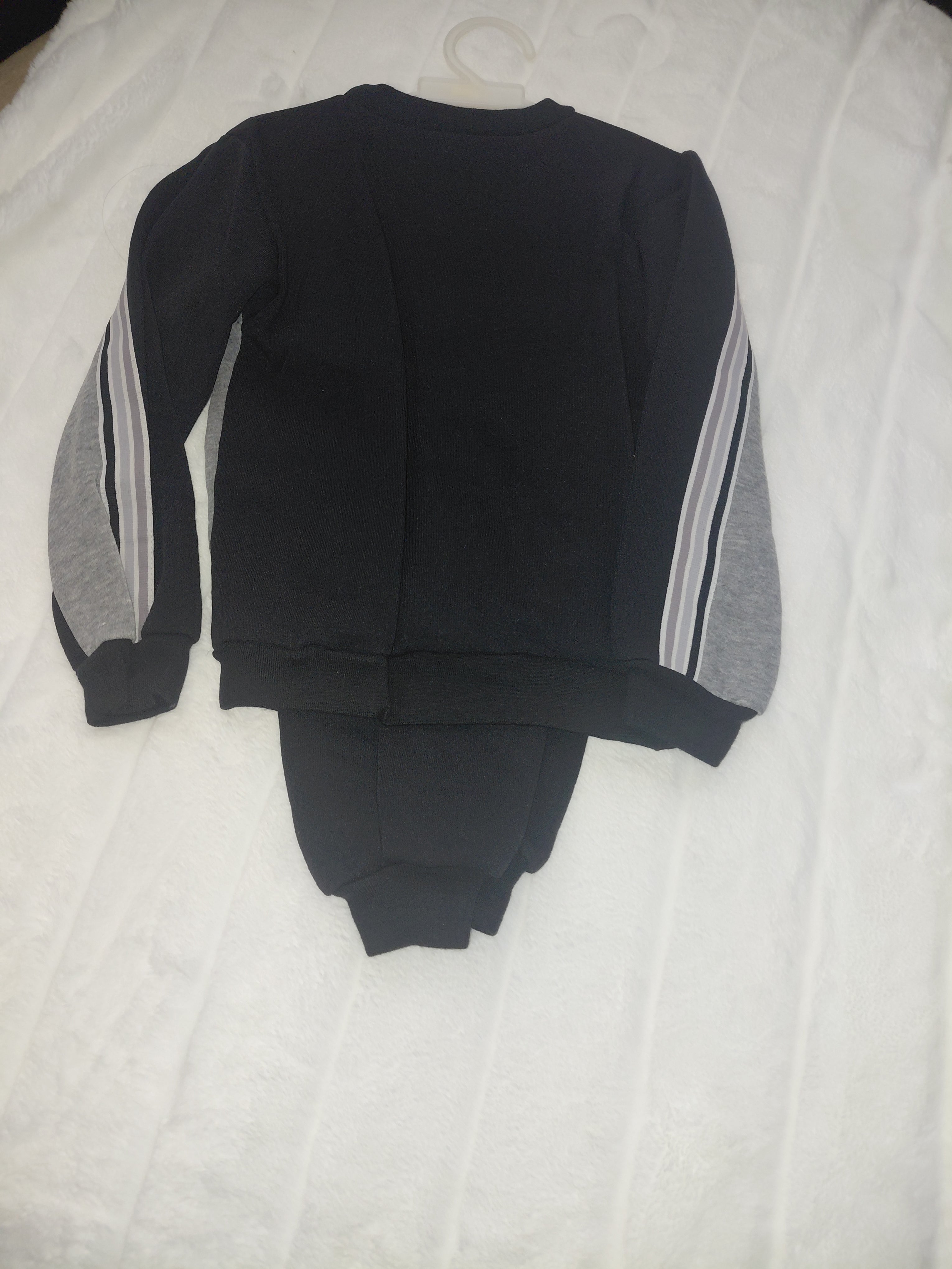 Alpha Apparel Boys Dark Blue & Gray Warmup Suit with Emblem