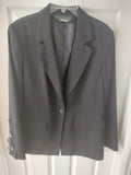 Harvé Bernard Women's Solid Black Business Jacket with Flap Pockets & 3-Button Sleeves