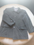 Men's Dark Gray Casual Suit Jacket with Large Flap Pockets, 3-Button Front & Sleeve Buttons