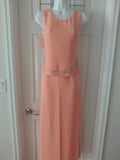 Team Wear Ladies Pink Sleeveless Top & Long Skirt Set with Embroidery Highlights