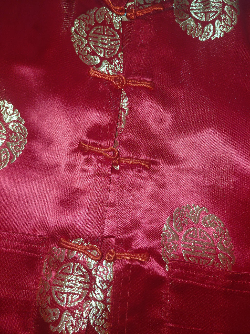 Boys Chinese Style 2-Piece Outfit with Gold Medallion Print