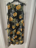 Emma & Michelle Black Floral Overlay Gown with Solid Black Dress Underneath