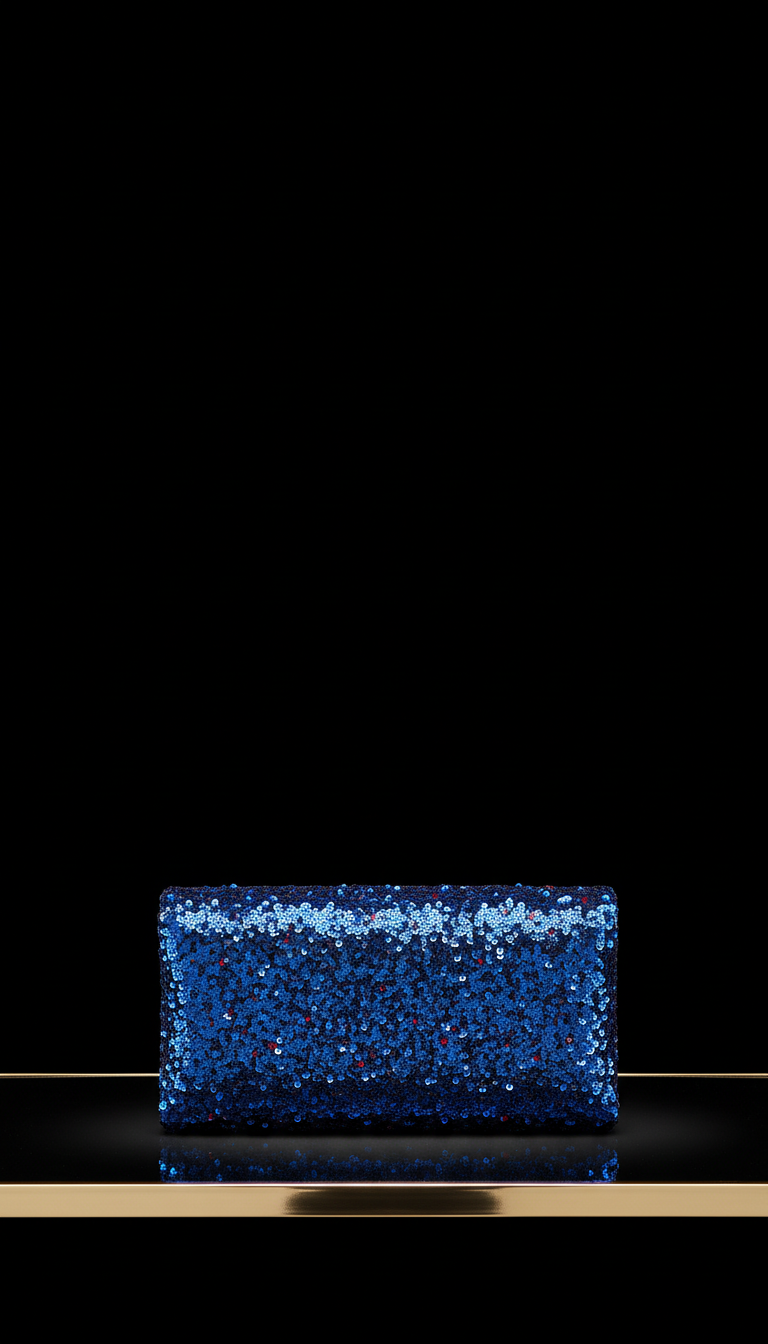 Imperial Blue Sequin Clutch