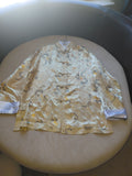 Men's Yellow Top with Multi-Color Accents, Toggle Buttons & White Cuffs-MEDIUM