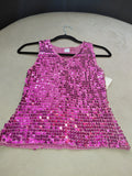 Dazzling Pink Two-Tone Sequin Top