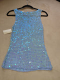Women's Light Blue Full Length Sequin Dress – Full Sequin Front & Back – Size S/M