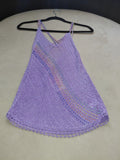 Purple Beaded Thin Strap Top – Loose & Tapered