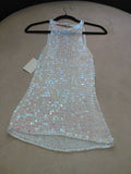 White Extra Long Sequin Strap Top – Pink & Pearl